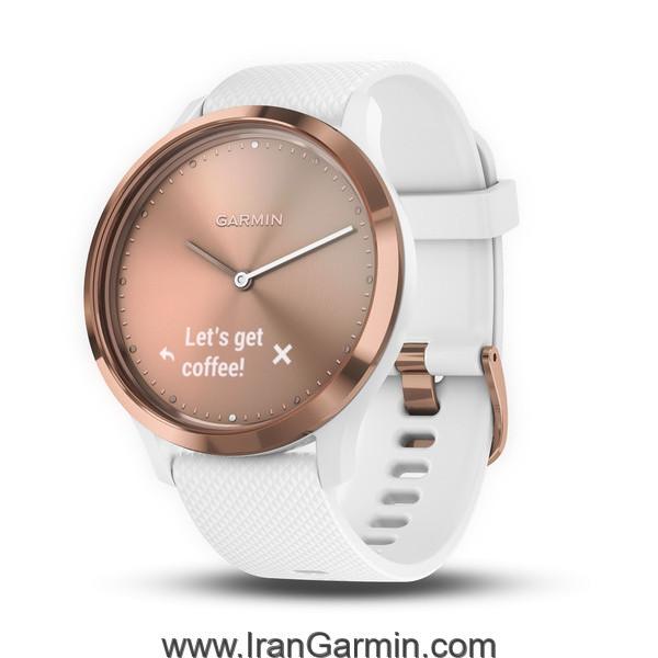 VivoMove HR Rose Gold with White Silicone Band